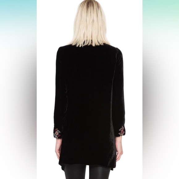 JWLA Velvet Embroidered Silk Blend Tunic Top - Picture 7 of 14
